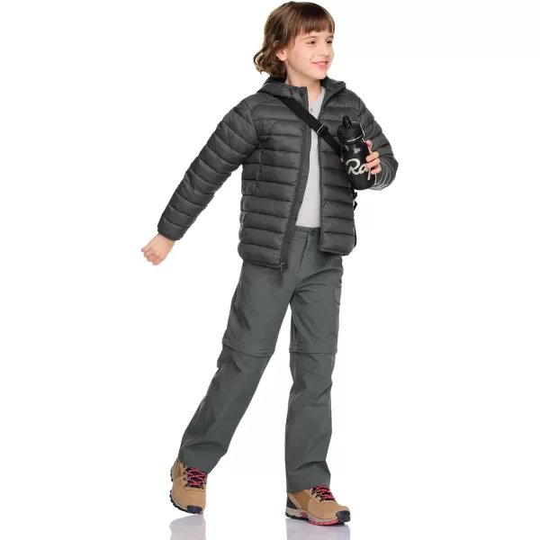 CQR Kids Youth Hiking Cargo Pants UPF 50 Quick Dry Convertible Zip Off Pants Outdoor Camping PantsShenandoah Carbon Grey