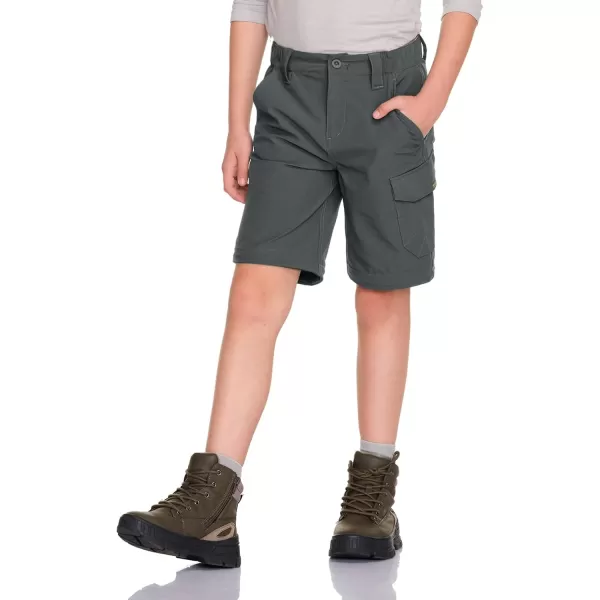 CQR Kids Youth Hiking Cargo Pants UPF 50 Quick Dry Convertible Zip Off Pants Outdoor Camping PantsShenandoah Carbon Grey