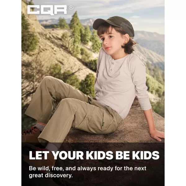 CQR Kids Youth Hiking Cargo Pants UPF 50 Quick Dry Convertible Zip Off Pants Outdoor Camping PantsShenandoah Cougar