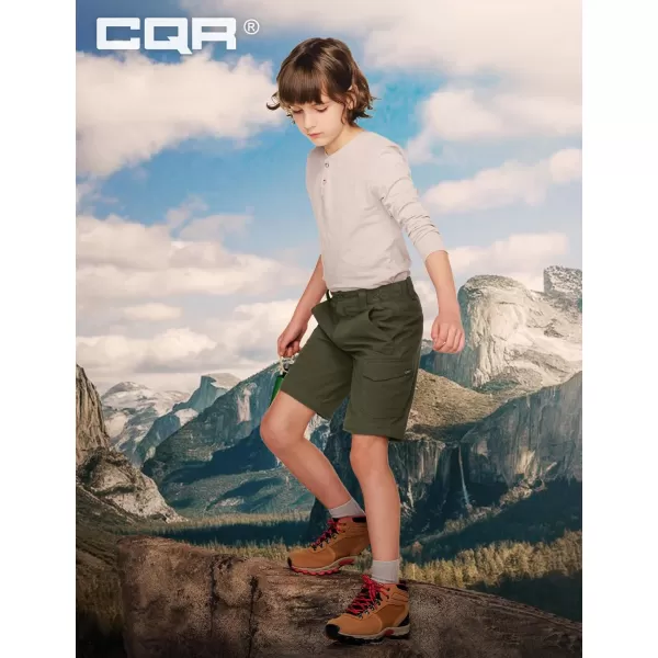 CQR Kids Youth Hiking Cargo Pants UPF 50 Quick Dry Convertible Zip Off Pants Outdoor Camping PantsShenandoah Zip Pocket Army Green