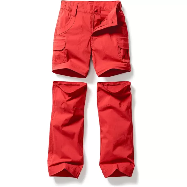 CQR Kids Youth Hiking Cargo Pants UPF 50 Quick Dry Convertible Zip OffRegular Pants Outdoor Camping PantsConvertible Dusty Red