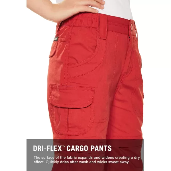 CQR Kids Youth Hiking Cargo Pants UPF 50 Quick Dry Convertible Zip OffRegular Pants Outdoor Camping PantsConvertible Dusty Red