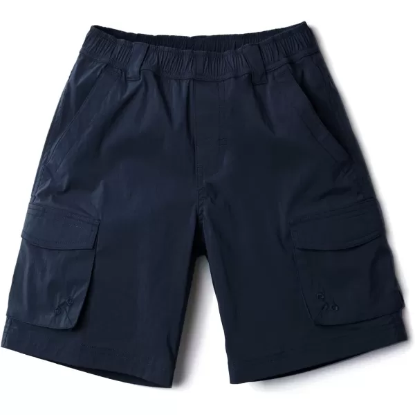 CQR Kids Youth Pull on Cargo Shorts Outdoor Camping Hiking Shorts Lightweight Elastic Waist Athletic Short with PocketsDriflex Navy