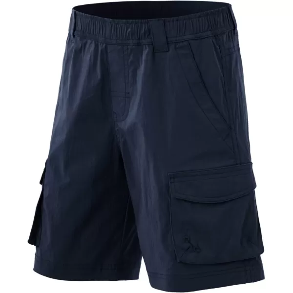 CQR Kids Youth Pull on Cargo Shorts Outdoor Camping Hiking Shorts Lightweight Elastic Waist Athletic Short with PocketsDriflex Navy