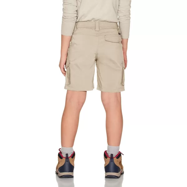 CQR Kids Youth Pull on Cargo Shorts Outdoor Camping Hiking Shorts Lightweight Elastic Waist Athletic Short with PocketsDriflex Shorts Khaki