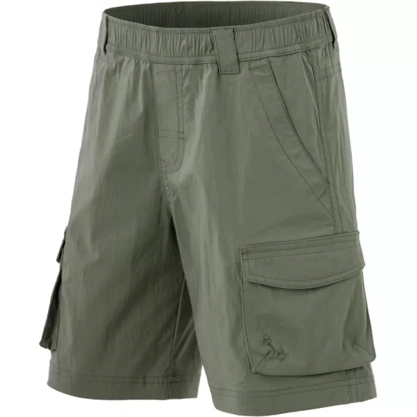 CQR Kids Youth Pull on Cargo Shorts Outdoor Camping Hiking Shorts Lightweight Elastic Waist Athletic Short with PocketsDriflex Shorts Olive