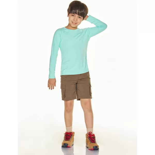 CQR Kids Youth UPF 50 Sun Shirts Dry Fit Long Sleeve T Shirt UV Sun Protection Fishing Shirts Athletic Sports TeeLong Sleeve Uv Sun Shirt Light Mint