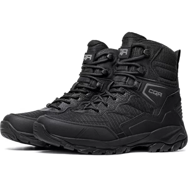 CQR Mens Military Tactical Boots Lightweight 6 Inches Combat Boots Durable EDC Outdoor Work BootsBlockade 6  Ripstop Black