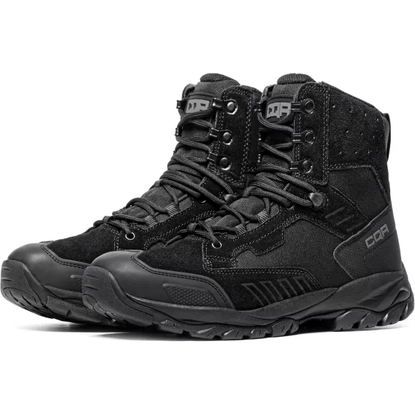 CQR Mens Military Tactical Boots Lightweight 6 Inches Combat Boots Durable EDC Outdoor Work BootsFathom 6  Suede Black