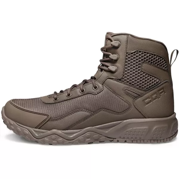 CQR Mens Military Tactical Boots Lightweight 6 Inches Combat Boots Durable EDC Outdoor Work BootsNo Zip Coyote Brown