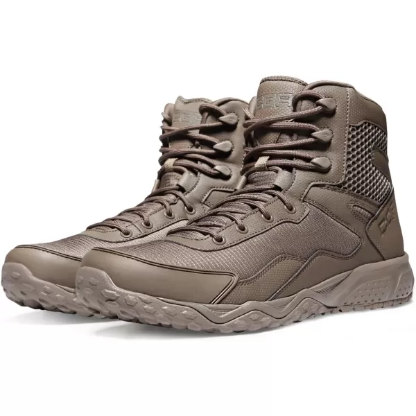 CQR Mens Military Tactical Boots Lightweight 6 Inches Combat Boots Durable EDC Outdoor Work BootsNo Zip Coyote Brown