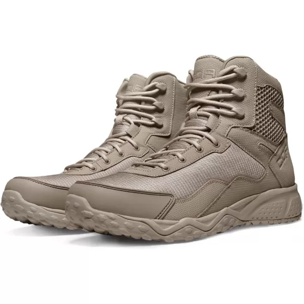 CQR Mens Military Tactical Boots Lightweight 6 Inches Combat Boots Durable EDC Outdoor Work BootsNo Zip Desert Sand