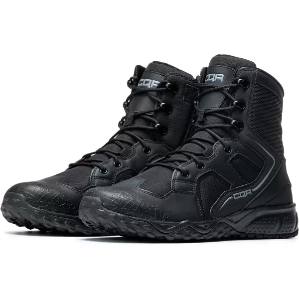 CQR Mens Military Tactical Boots Lightweight 6 Inches Combat Boots Durable EDC Outdoor Work BootsPatrol 6  Zip Black