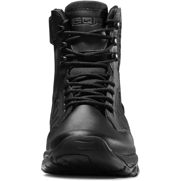 CQR Mens Military Tactical Boots Lightweight 6 Inches Combat Boots Durable EDC Outdoor Work BootsResponse 6 With Zipper Black