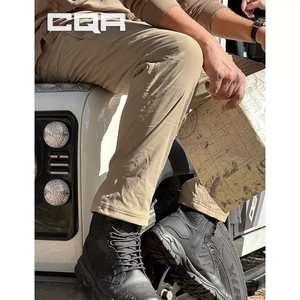 CQR Mens Military Tactical Boots Lightweight 6 Inches Combat Boots Durable EDC Outdoor Work BootsResponse 6 With Zipper Black