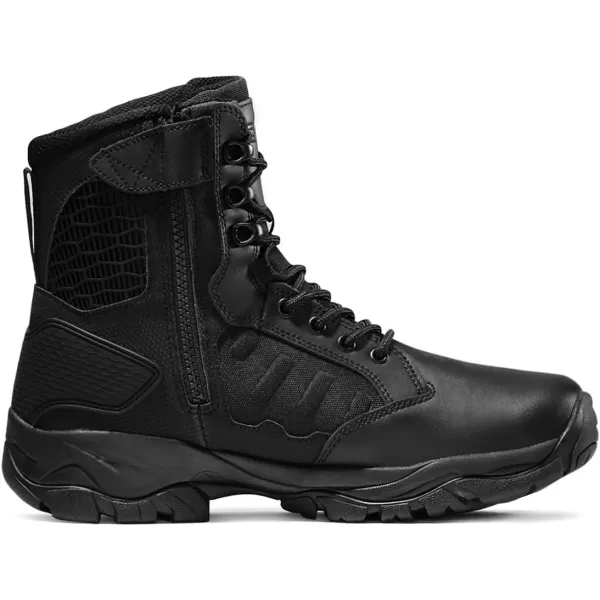 CQR Mens Military Tactical Boots Lightweight 6 Inches Combat Boots Durable EDC Outdoor Work BootsResponse 6 With Zipper Black