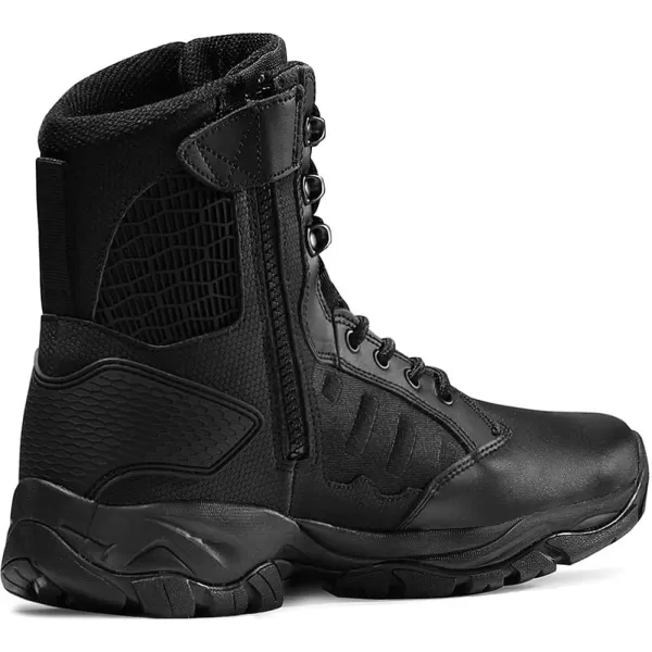 CQR Mens Military Tactical Boots Lightweight 6 Inches Combat Boots Durable EDC Outdoor Work BootsResponse 6 With Zipper Black