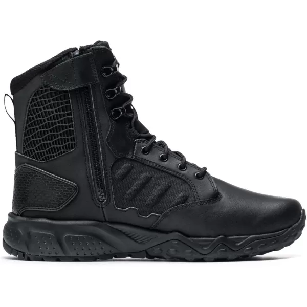 CQR Mens Military Tactical Boots Lightweight 6 Inches Combat Boots Durable EDC Outdoor Work BootsResponse 6  Zip Black