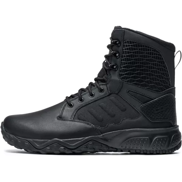 CQR Mens Military Tactical Boots Lightweight 6 Inches Combat Boots Durable EDC Outdoor Work BootsResponse 6  Zip Black