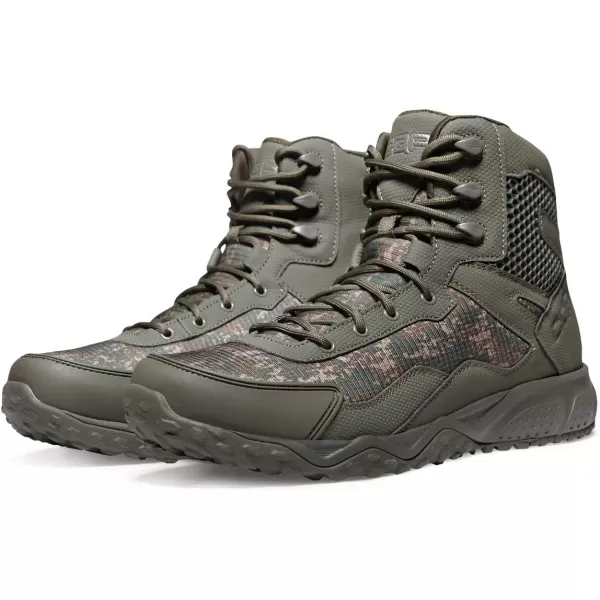 CQR Mens Military Tactical Boots Lightweight 6 Inches Combat Boots Durable EDC Outdoor Work BootsSide Zip Pixel Camo Green