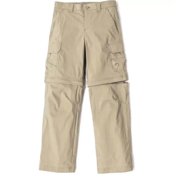 CQR Kids Youth Hiking Cargo Pants UPF 50 Quick Dry Convertible Zip Off Pants Outdoor Camping PantsBoy Convertible Khaki