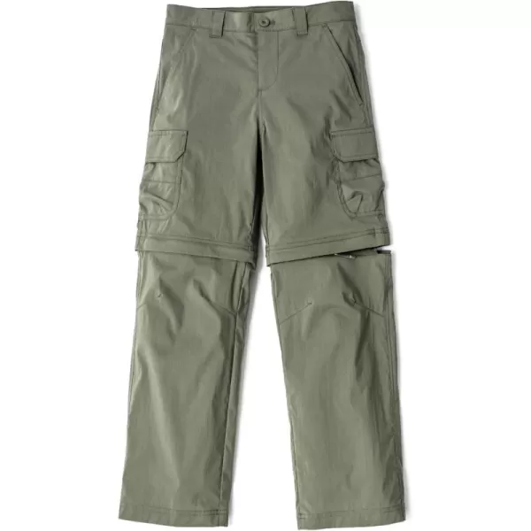 CQR Kids Youth Hiking Cargo Pants UPF 50 Quick Dry Convertible Zip Off Pants Outdoor Camping PantsBoy Convertible Olive