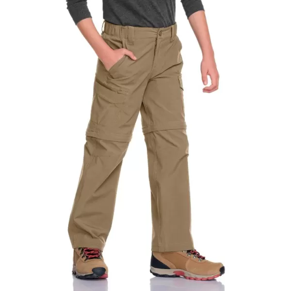 CQR Kids Youth Hiking Cargo Pants UPF 50 Quick Dry Convertible Zip Off Pants Outdoor Camping PantsShenandoah Zip Pocket Cougar