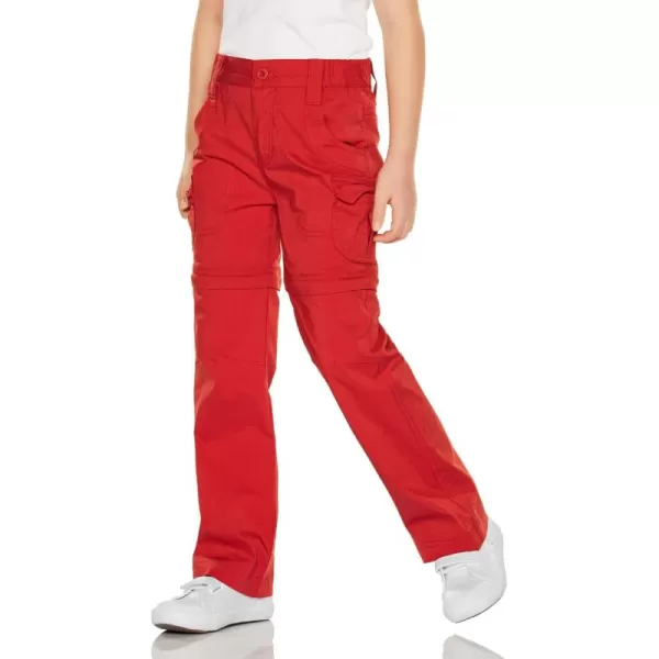 CQR Kids Youth Hiking Cargo Pants UPF 50 Quick Dry Convertible Zip OffRegular Pants Outdoor Camping PantsConvertible Dusty Red