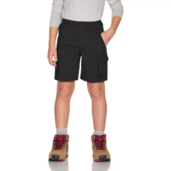 CQR Kids Youth Pull on Cargo Shorts Outdoor Camping Hiking Shorts Lightweight Elastic Waist Athletic Short with PocketsDriflex Shorts Black