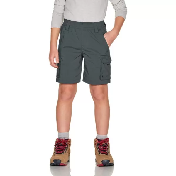 CQR Kids Youth Pull on Cargo Shorts Outdoor Camping Hiking Shorts Lightweight Elastic Waist Athletic Short with PocketsDriflex Shorts Charcoal