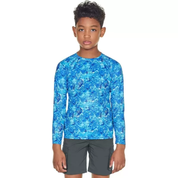 CQR Kids Youth UPF 50 Sun Shirts Dry Fit Long Sleeve T Shirt UV Sun Protection Fishing Shirts Athletic Sports TeeLong Sleeve Reef