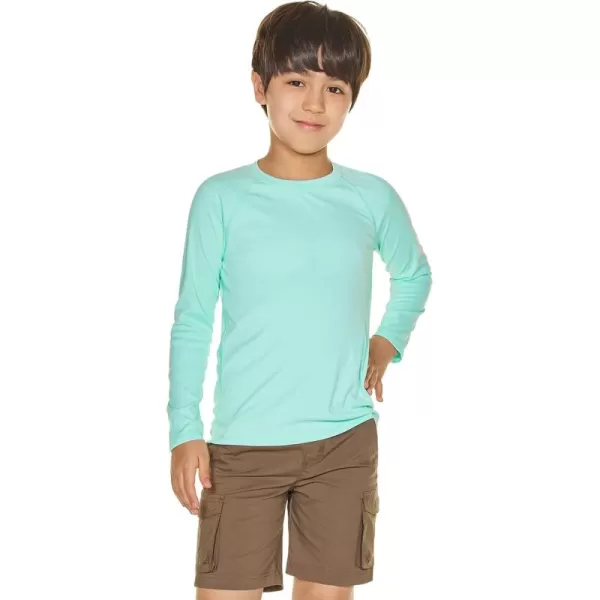 CQR Kids Youth UPF 50 Sun Shirts Dry Fit Long Sleeve T Shirt UV Sun Protection Fishing Shirts Athletic Sports TeeLong Sleeve Uv Sun Shirt Light Mint