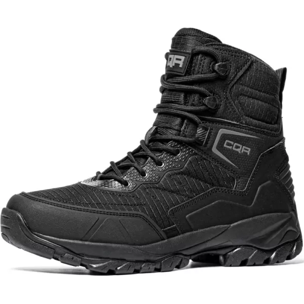 CQR Mens Military Tactical Boots Lightweight 6 Inches Combat Boots Durable EDC Outdoor Work BootsBlockade 6  Ripstop Black