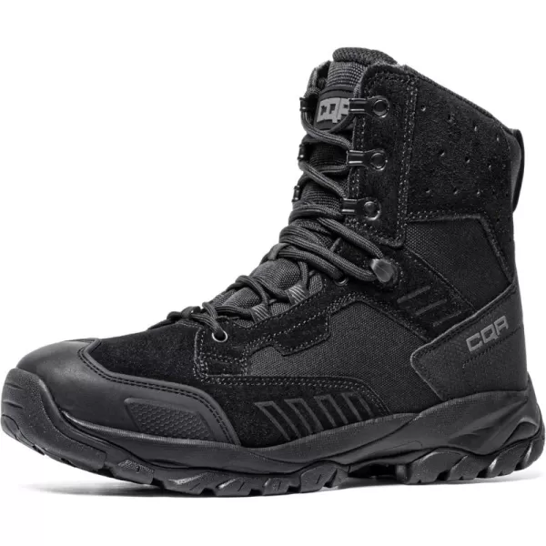 CQR Mens Military Tactical Boots Lightweight 6 Inches Combat Boots Durable EDC Outdoor Work BootsFathom 6  Suede Black