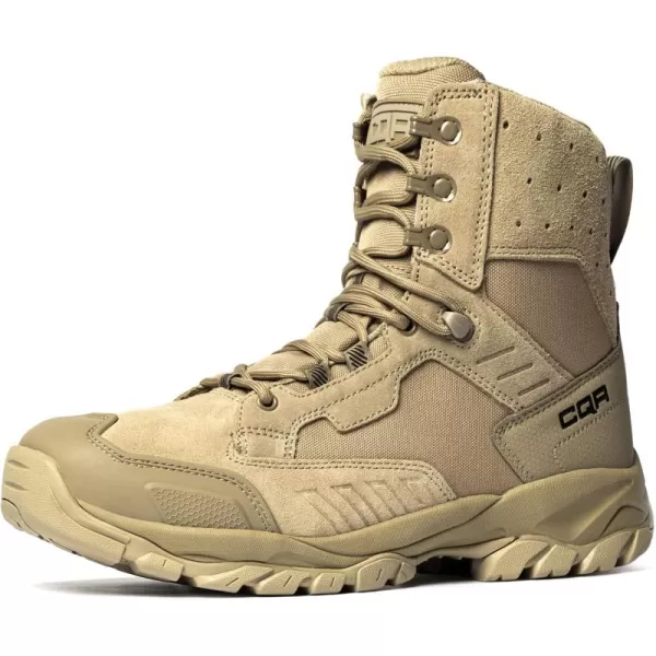 CQR Mens Military Tactical Boots Lightweight 6 Inches Combat Boots Durable EDC Outdoor Work BootsFathom 6  Suede Tan