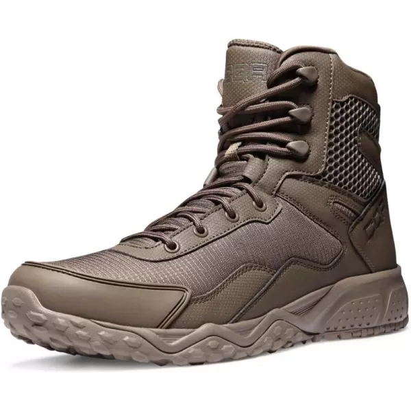 CQR Mens Military Tactical Boots Lightweight 6 Inches Combat Boots Durable EDC Outdoor Work BootsNo Zip Coyote Brown