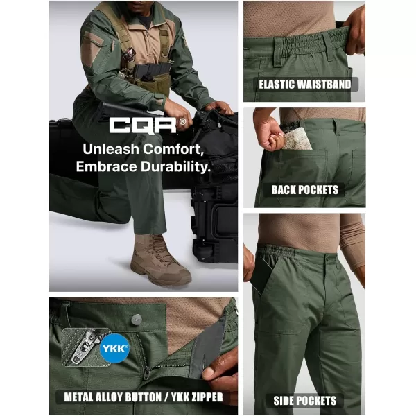 CQR Mens Quick Dry Work Pants Water Resistant Outdoor Tactical Pants Lightweight Stretch Cargo Hiking PantsDuratex Pants Green Kelp