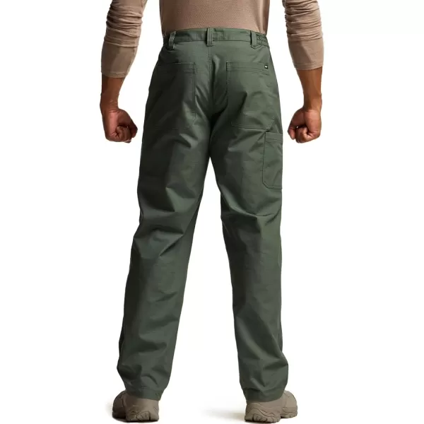 CQR Mens Quick Dry Work Pants Water Resistant Outdoor Tactical Pants Lightweight Stretch Cargo Hiking PantsDuratex Pants Green Kelp