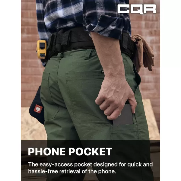 CQR Mens Quick Dry Work Pants Water Resistant Outdoor Tactical Pants Lightweight Stretch Cargo Hiking PantsDuratex Pants Green Kelp