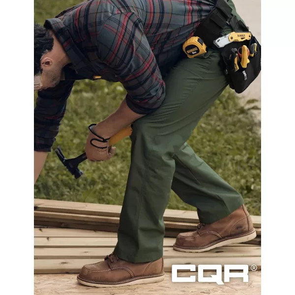 CQR Mens Quick Dry Work Pants Water Resistant Outdoor Tactical Pants Lightweight Stretch Cargo Hiking PantsDuratex Pants Green Kelp