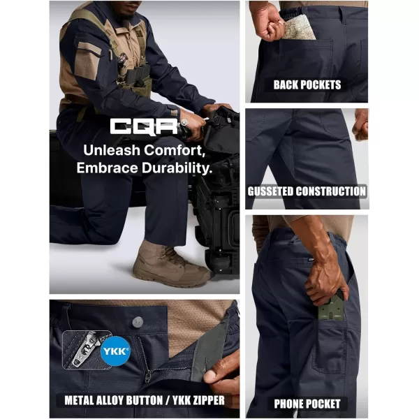 CQR Mens Quick Dry Work Pants Water Resistant Outdoor Tactical Pants Lightweight Stretch Cargo Hiking PantsDuratex Pants Police Navy