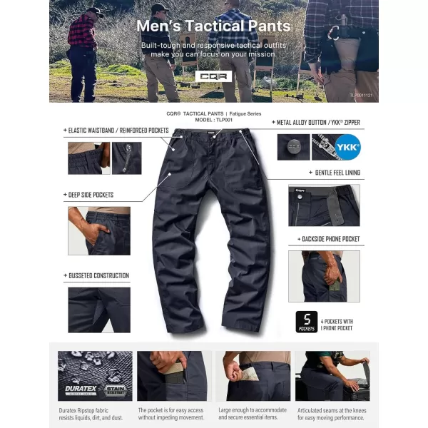 CQR Mens Quick Dry Work Pants Water Resistant Outdoor Tactical Pants Lightweight Stretch Cargo Hiking PantsDuratex Pants Police Navy