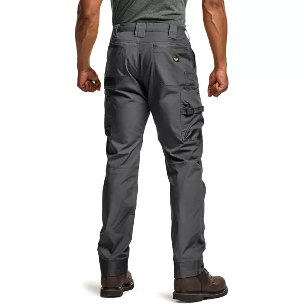 CQR Mens Quick Dry Work Pants Water Resistant Outdoor Tactical Pants Lightweight Stretch Cargo Hiking PantsFrontline Charcoal