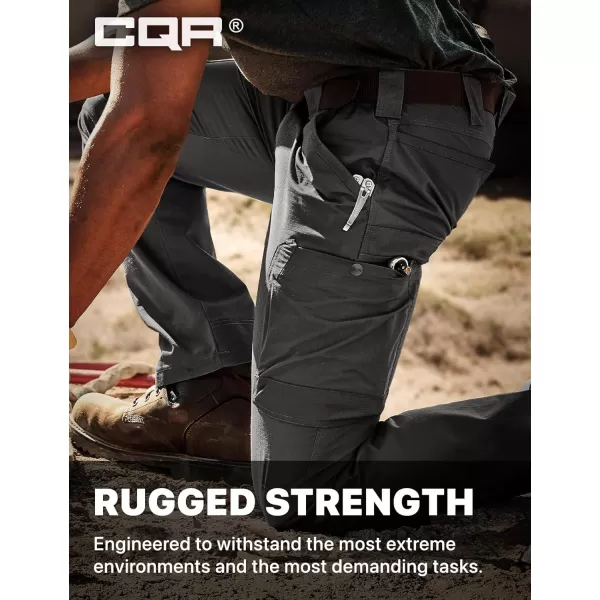 CQR Mens Quick Dry Work Pants Water Resistant Outdoor Tactical Pants Lightweight Stretch Cargo Hiking PantsFrontline Charcoal