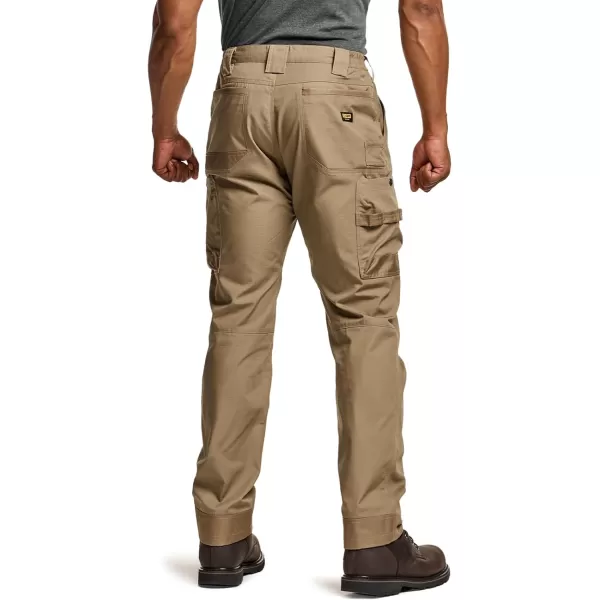 CQR Mens Quick Dry Work Pants Water Resistant Outdoor Tactical Pants Lightweight Stretch Cargo Hiking PantsFrontline Cougar