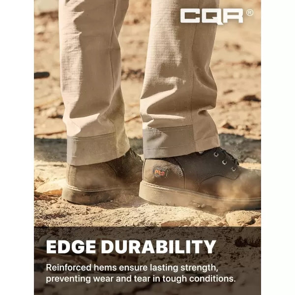 CQR Mens Quick Dry Work Pants Water Resistant Outdoor Tactical Pants Lightweight Stretch Cargo Hiking PantsFrontline Khaki