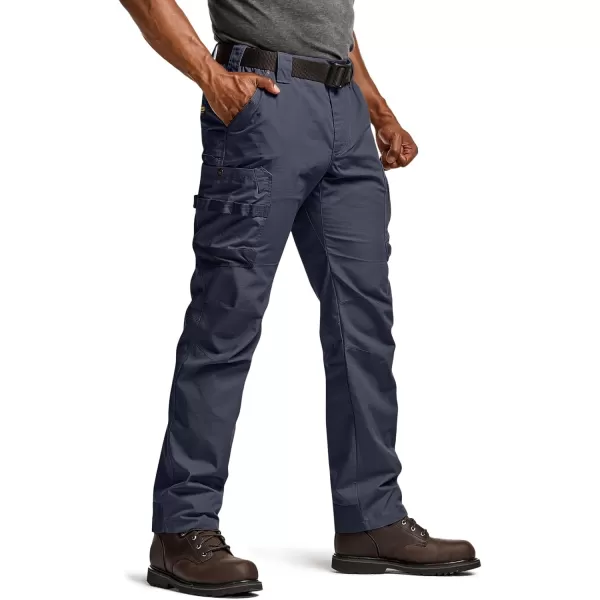 CQR Mens Quick Dry Work Pants Water Resistant Outdoor Tactical Pants Lightweight Stretch Cargo Hiking PantsFrontline Police Navy