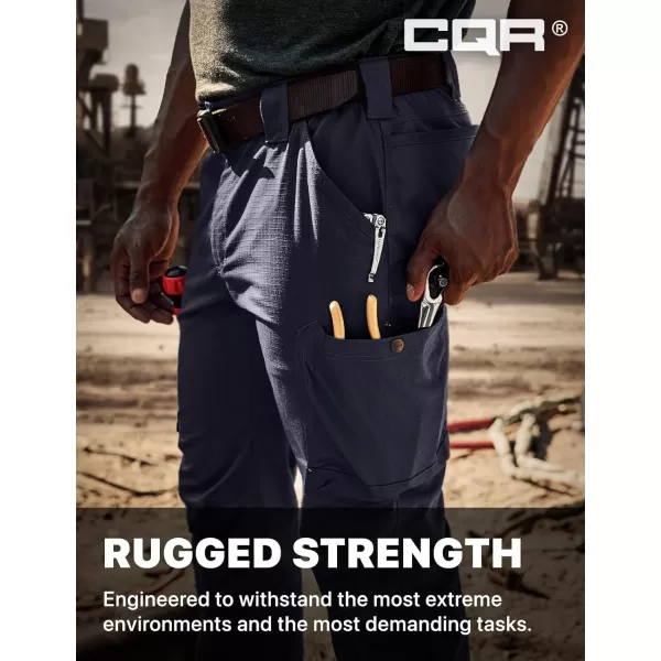 CQR Mens Quick Dry Work Pants Water Resistant Outdoor Tactical Pants Lightweight Stretch Cargo Hiking PantsFrontline Police Navy