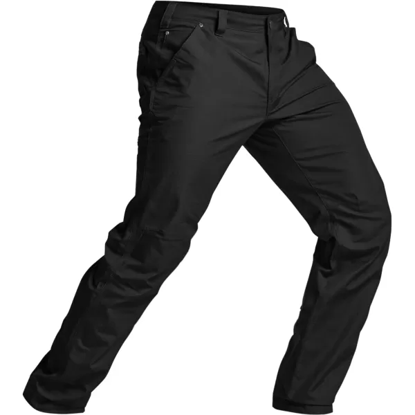 CQR Mens Quick Dry Work Pants Water Resistant Outdoor Tactical Pants Lightweight Stretch Cargo Hiking PantsStraight Black