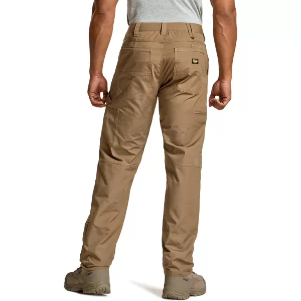 CQR Mens Quick Dry Work Pants Water Resistant Outdoor Tactical Pants Lightweight Stretch Cargo Hiking PantsStraight Coyote